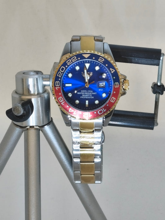 GMT Captain America – Orologio Uomo Quarzo Ghiera Rosso Blu 42mm