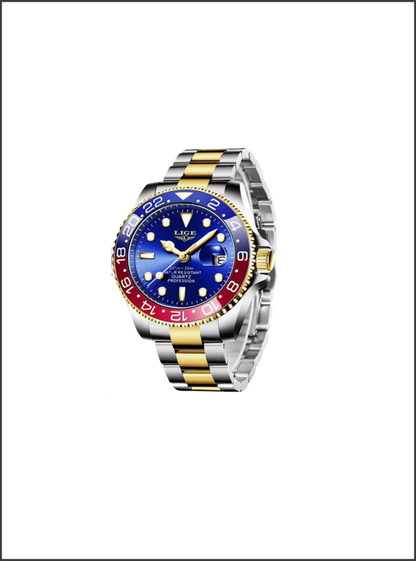 GMT Captain America – Orologio Uomo Quarzo Ghiera Rosso Blu 42mm