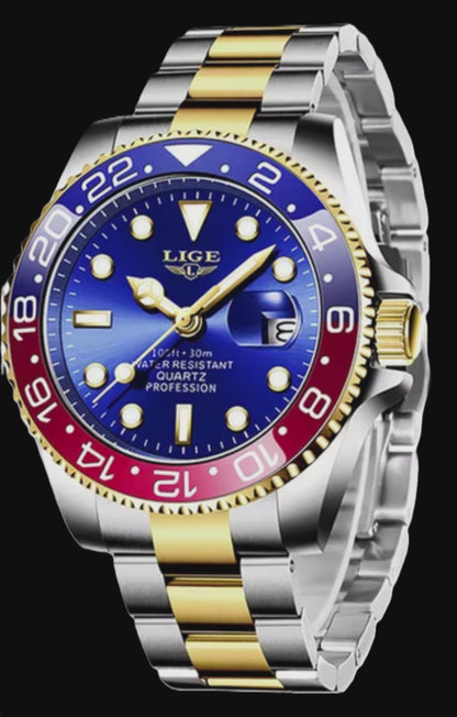 GMT Captain America – Orologio Uomo Quarzo Ghiera Rosso Blu 42mm